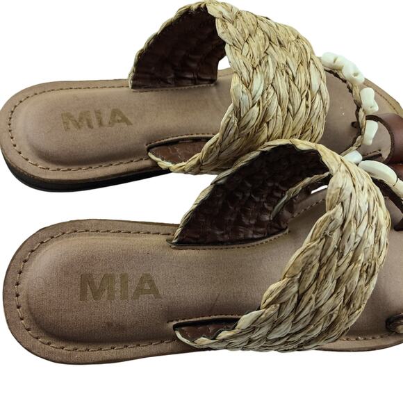 MIA Women's Bea Raffia and Seashell Sandals 6M - Picture 4 of 9